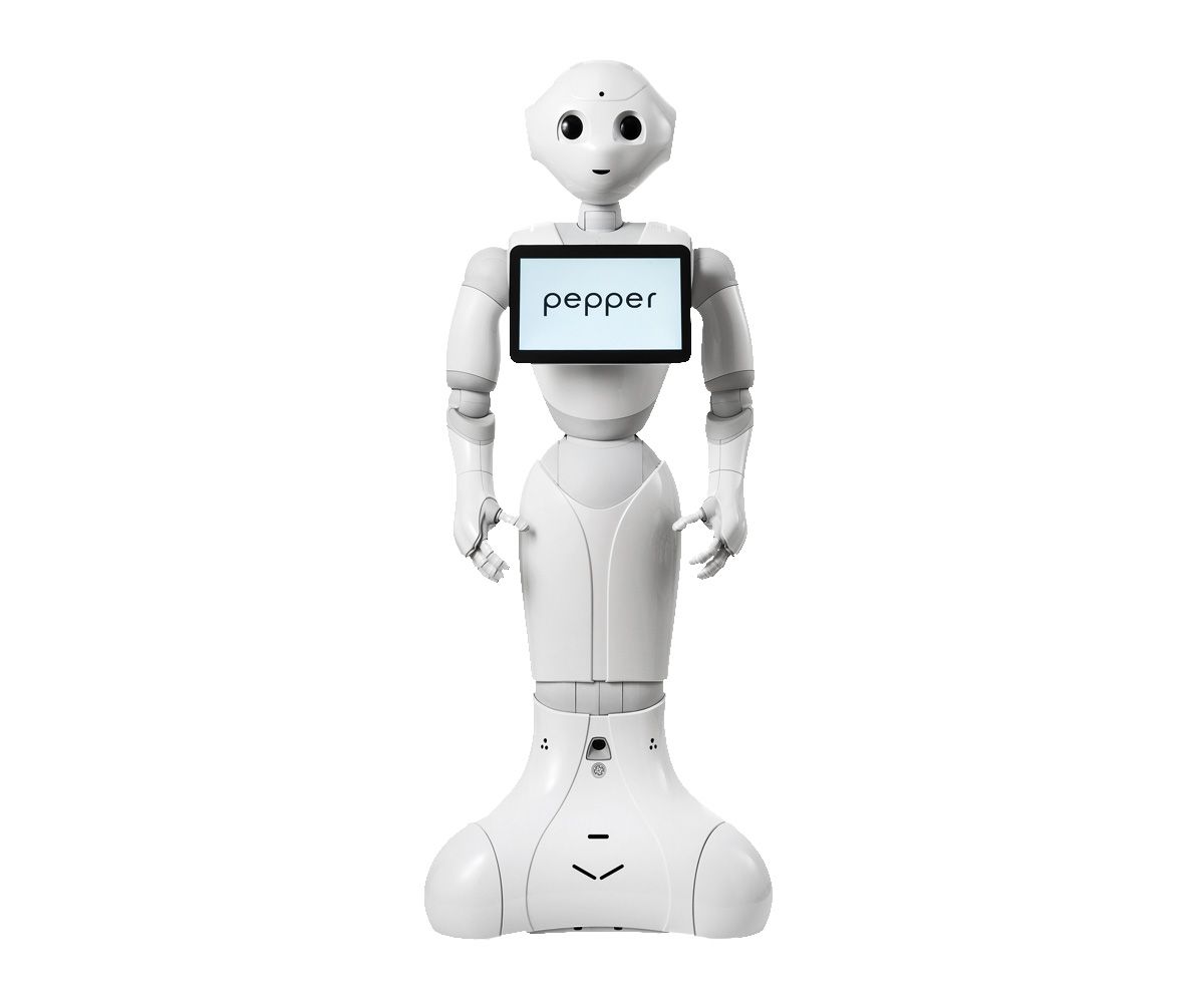 SoftBank Pepper – humanoider Serviceroboter mit Tablet auf der Brust