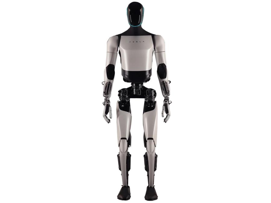 Tesla Optimus – humanoider Roboter von Tesla in aufrechter Haltung